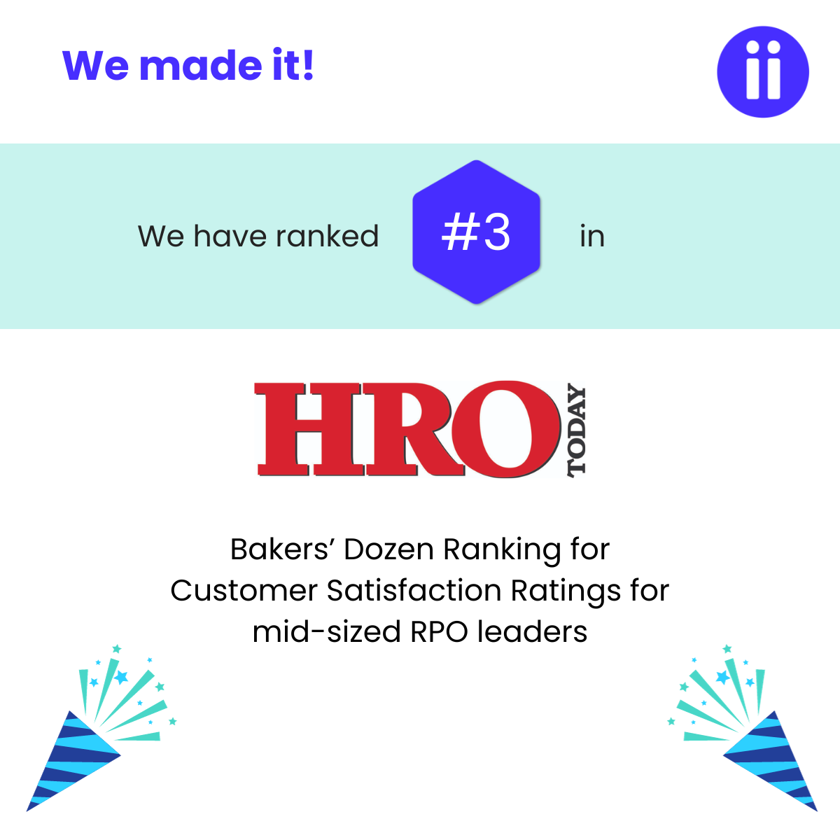 HRO Today's Baker's Dozen List for Customer Satisfaction Ratings for